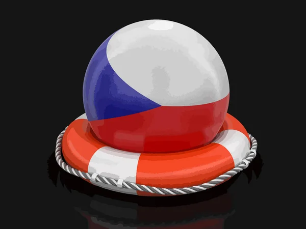 Ball Czech Flag Lifebuoy — Stock Vector