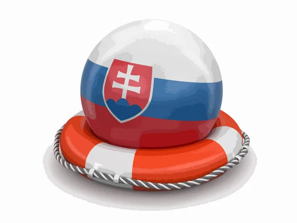 Ball Slovak Flag Lifebuoy — Stock Vector