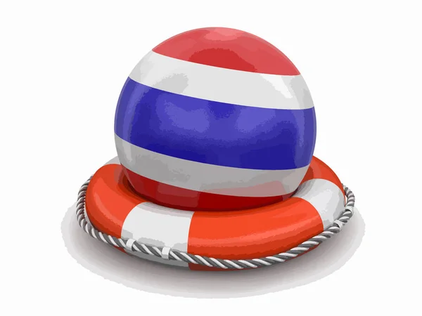 Ball Thai Flag Lifebuoy — Stock Vector