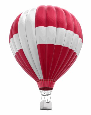 Danimarka bayrağı ile sıcak hava balonu. Görüntü kırpma yolu ile