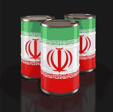İran'ın petrol varil bayrak ile