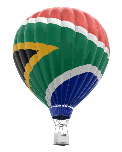 Hete Luchtballon Met Zuid Afrikaanse Republiek Vlag Afbeelding Met Uitknippad — Stockvector