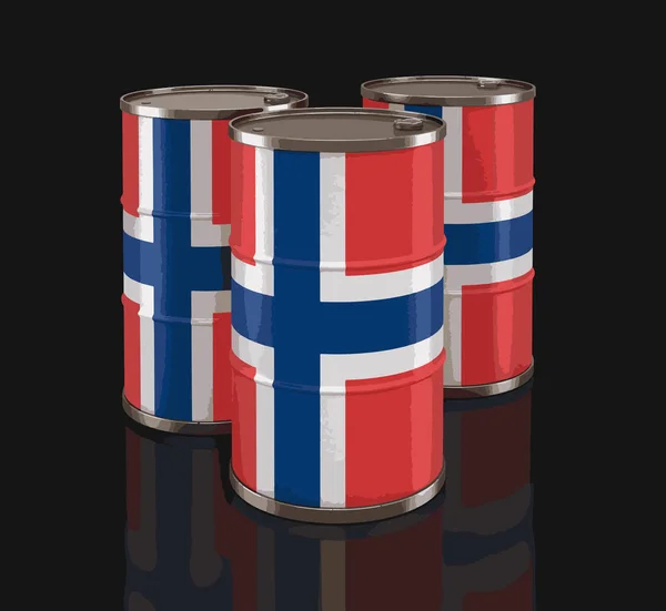 Ölfass Mit Norwegischer Flagge — Stockvektor