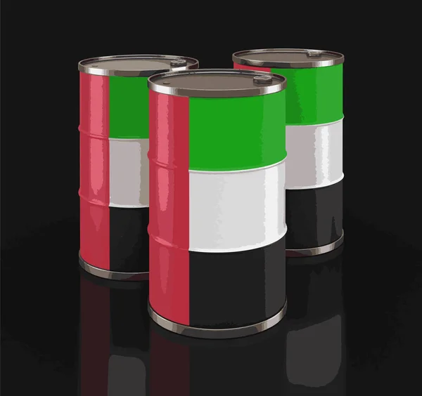 Barril Petróleo Con Bandera Emiratos Árabes Unidos — Vector de stock