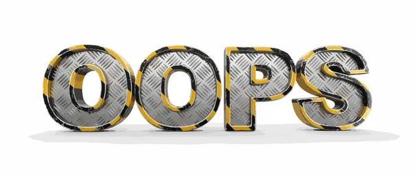 Metal Oops Texto Imagen Con Ruta Recorte — Vector de stock