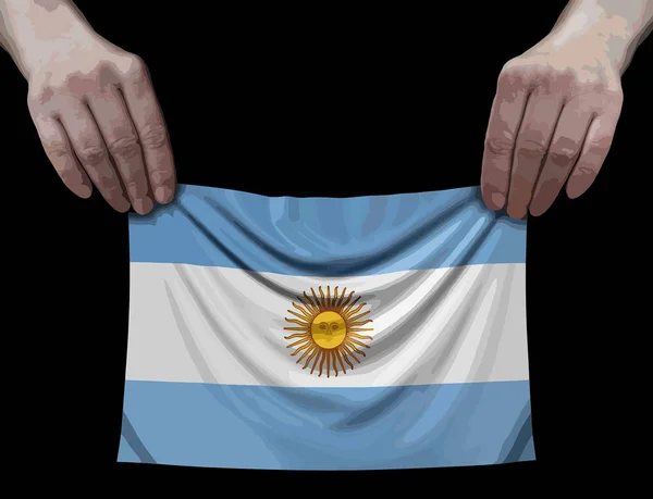 Argentina Bandiera Mano — Vettoriale Stock