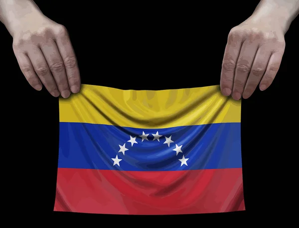 委内瑞拉国旗在手 — 图库矢量图片