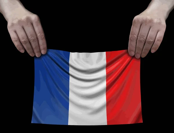Французский Флаг Руках — стоковый вектор