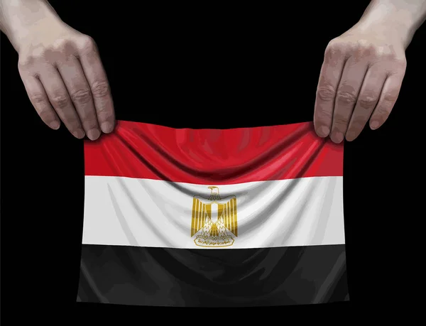 Флаг Египта Руках — стоковый вектор