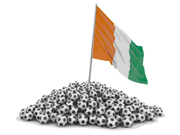Futebol Futebol Com Bandeira Costa Marfim —  Vetores de Stock