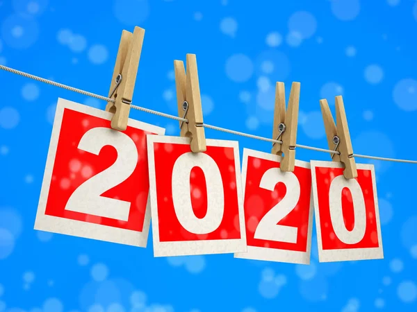 Pinzas Ropa Cuerda Con 2020 — Foto de Stock