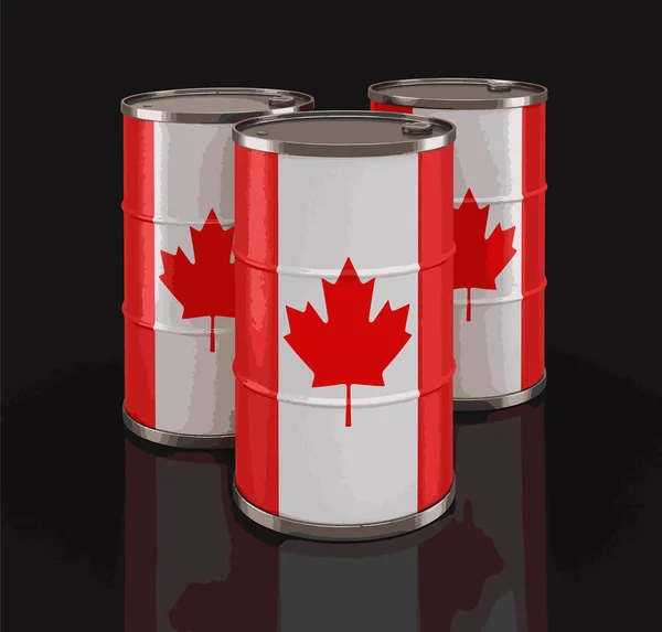 カナダの国旗と石油バレル — ストックベクタ