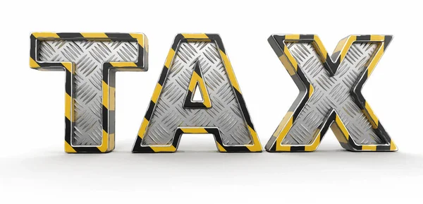 Texte Tax Métal Image Avec Chemin Coupure — Image vectorielle