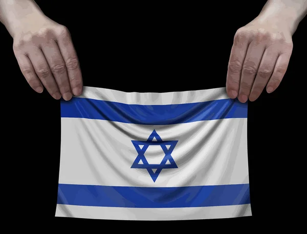 Drapeau Israélien Entre Les Mains — Image vectorielle