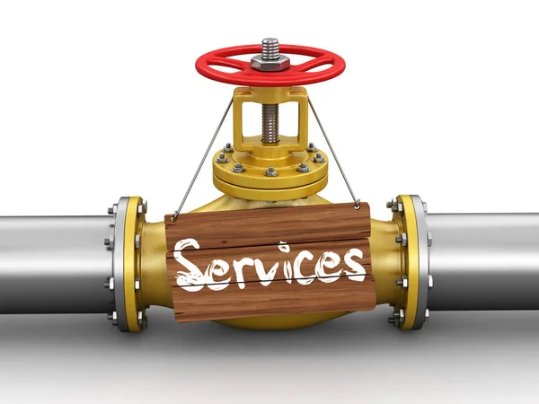 Pipeline Mit Dienstleistungen Bild Mit Ausschnittspfad — Stockfoto