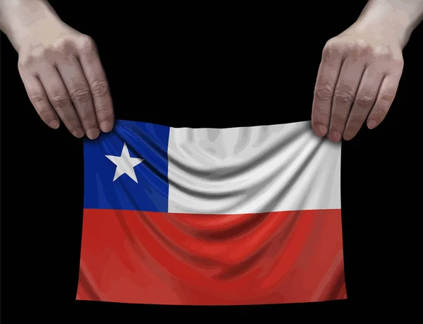 Bandera Chile Manos — Vector de stock