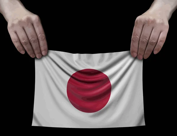 Bandeira Japonesa Mãos — Vetor de Stock