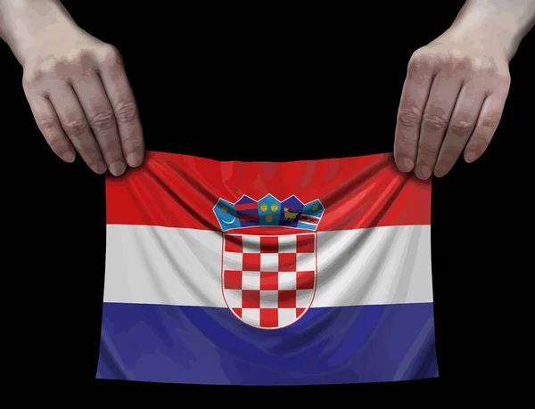 Croatian Flag Hands — Stock Vector