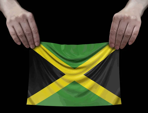 Bandera Jamaica Las Manos — Archivo Imágenes Vectoriales