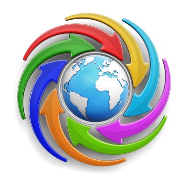 Küre ve dairesel grafik. Görüntü kırpma yolu ile