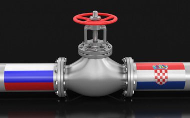 Bayrakları ile boru hattı. Görüntü kırpma yolu ile