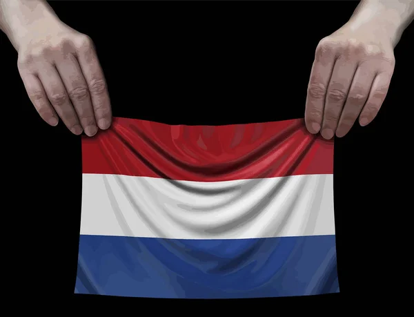 Netherlands Flag Hands — Stock Vector