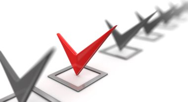 Onay işareti, 3D görüntü 