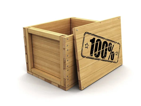 Wooden Crate Stamp 100 Image Clipping Path — Stock Photo, Image