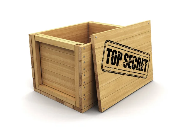 Wooden Crate Stamp Top Secret Image Clipping Path — Stock Photo, Image