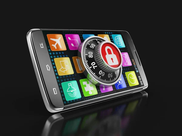 Touchscreen Smartphone Combination Lock Image Clipping Path — Stock Photo, Image