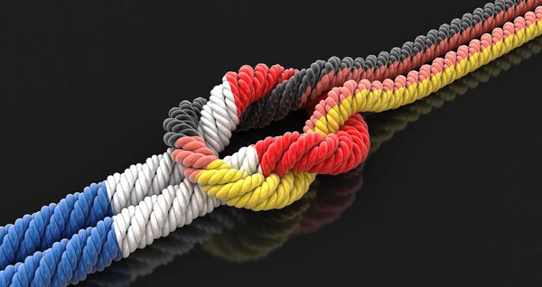 3d image of Tied knot with flags