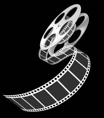 3d film strip on black clipart