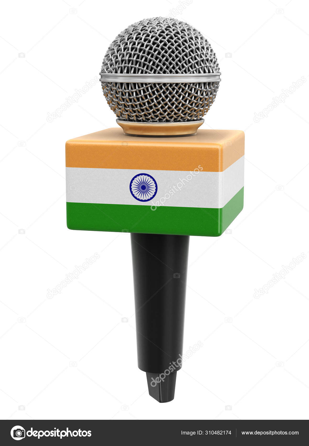 Microphone Indian Flag Image Clipping Path Stock Photo by ©panama555