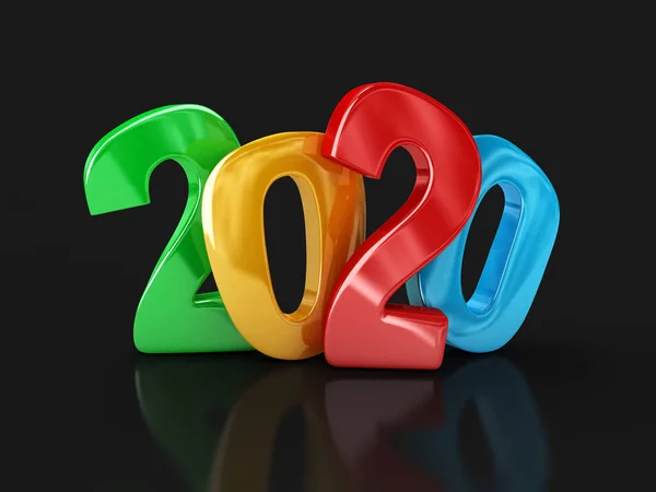 Nieuwjaar 2020 Afbeelding Met Uitknippad — Stockfoto