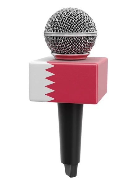 Microphone Bahrain Flag Image Clipping Path — Stock Photo, Image