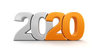 Yeni Yıl 2020. Kırpma yolu olan görüntü.