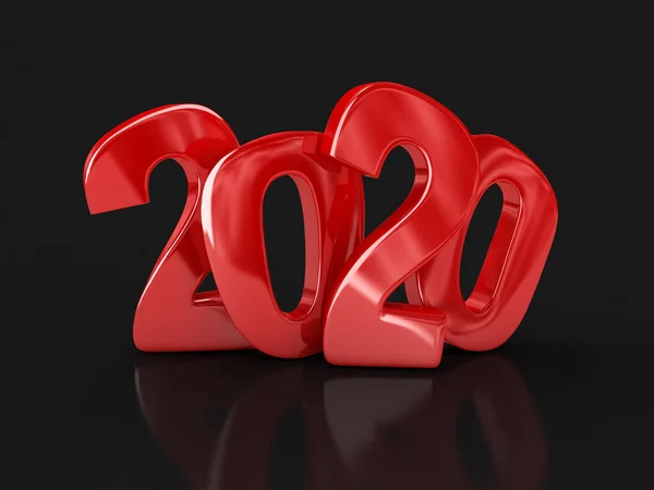 Nieuwjaar 2020 Afbeelding Met Uitknippad — Stockfoto