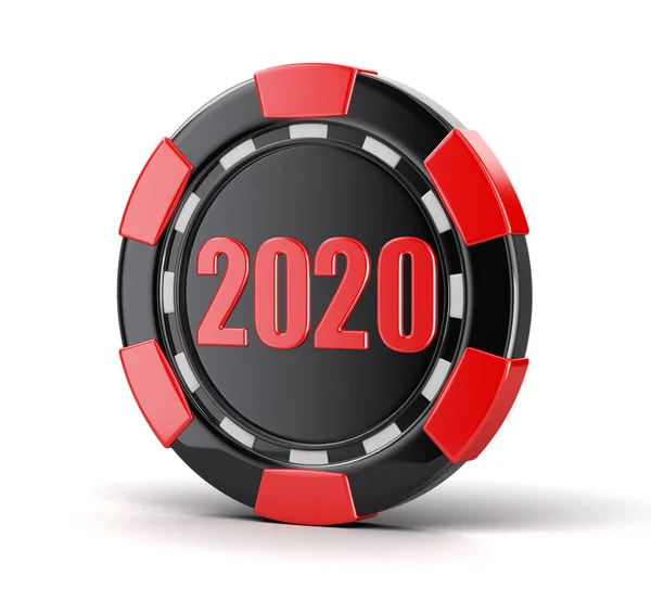 Chip Van Casino 2020 Afbeelding Met Knippad — Stockfoto