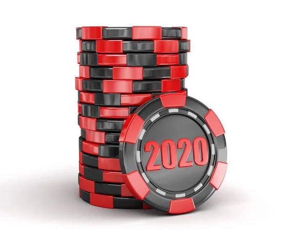 Chip Casino 2020 Imagen Con Ruta Recorte — Foto de Stock