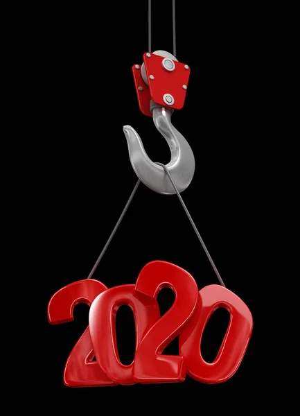 2020 Kraanhaak Afbeelding Met Uitknippad — Stockfoto