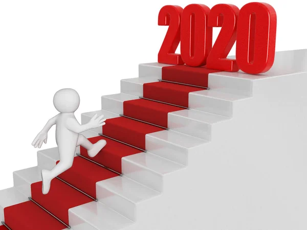 Businessman Run 2020 Image Clipping Path — Stock Photo, Image