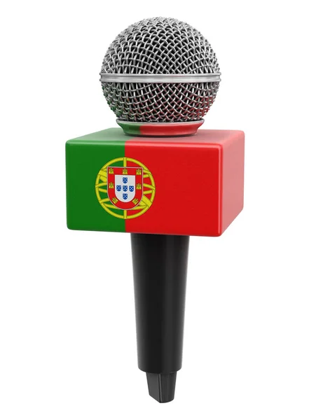 Microphone Drapeau Portugais Chemin Coupure Inclus — Photo