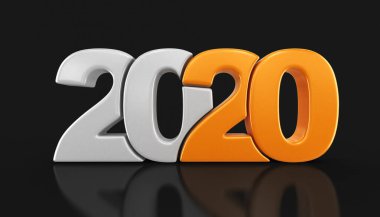 Yeni Yıl 2020. Kırpma yolu olan görüntü.