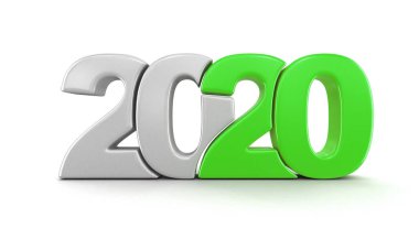 Yeni Yıl 2020. Kırpma yolu olan görüntü.