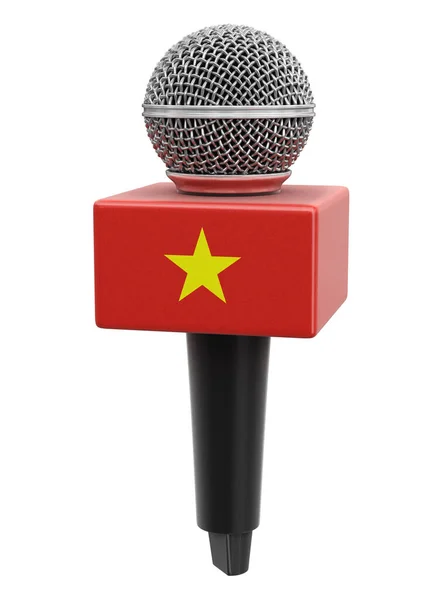 Microphone Vietnamese Flag Clipping Path Included — Stock Photo, Image