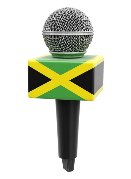 Mikrofon Flaga Jamajki Ścieżka Wycinania Zawarte — Zdjęcie stockowe