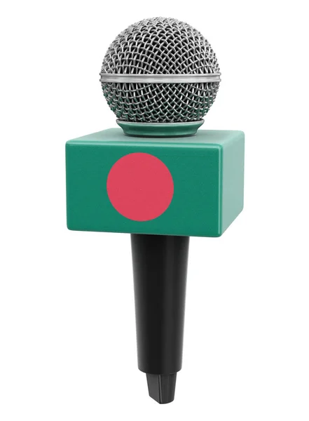 Σημαία Μικροφώνου Και Μπαγκλαντές Συμπεριλαμβάνεται Διαδρομή Απόληξης — Φωτογραφία Αρχείου