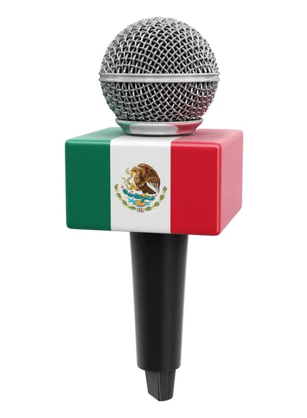 Microfoon Mexicaanse Vlag Afbeelding Met Knippad — Stockfoto