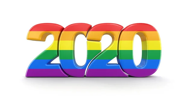 Gay Pride Color New Year 2020 Image Clipping Path — Stock Photo, Image