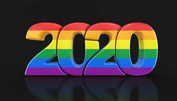 Homosexuell Stolz Farbe Neues Jahr 2020 Bild Mit Clipping Pfad — Stockfoto